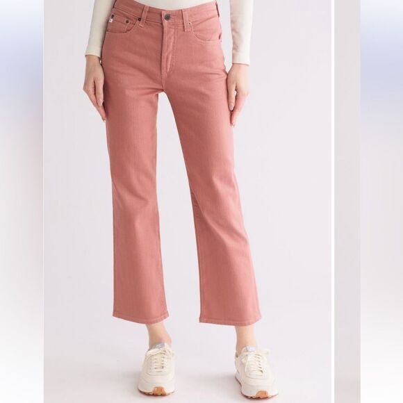 Ag Adriano Goldschmied Kinsley Dusty Blush Wide-Leg Pop Crop Jeans size 29 - Picture 1 of 13